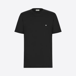 DIOR T-SHIRT WITH BEE EMBROIDERY Black Cotton Jersey
